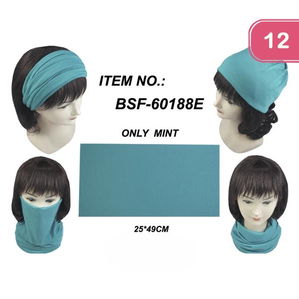 Fabric Mask Scarf Headband (12 Units)