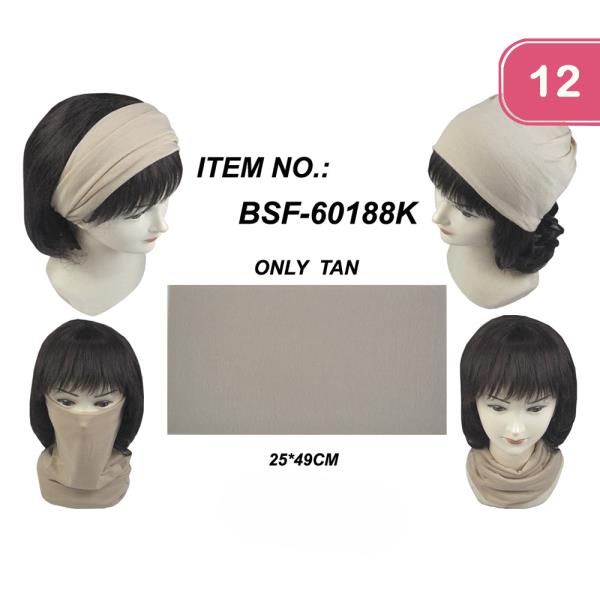 Fabric Mask Scarf Headband (12 Units)