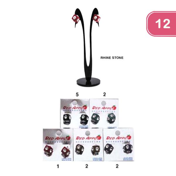 Dice Metal Earrings (12 Units)