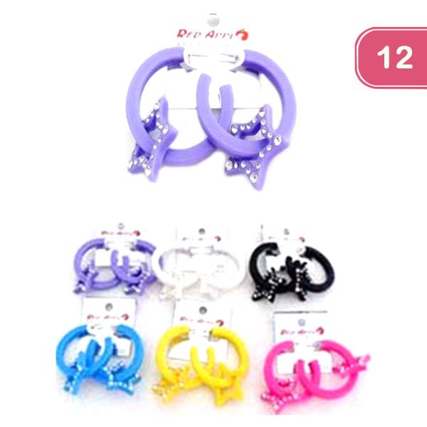 Plastic Stone Earring (12 Units)