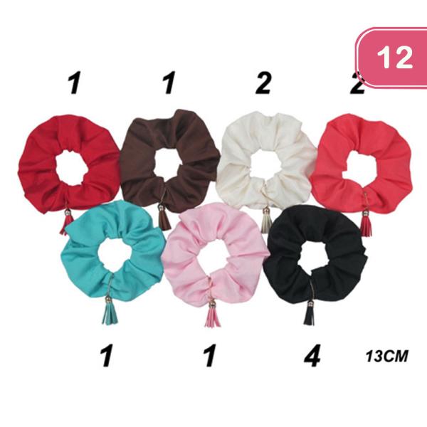 Tassel Charm Hair Scrunchie (12 Units)
