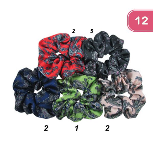 Pattern Hair Scrunchie (12 Units)
