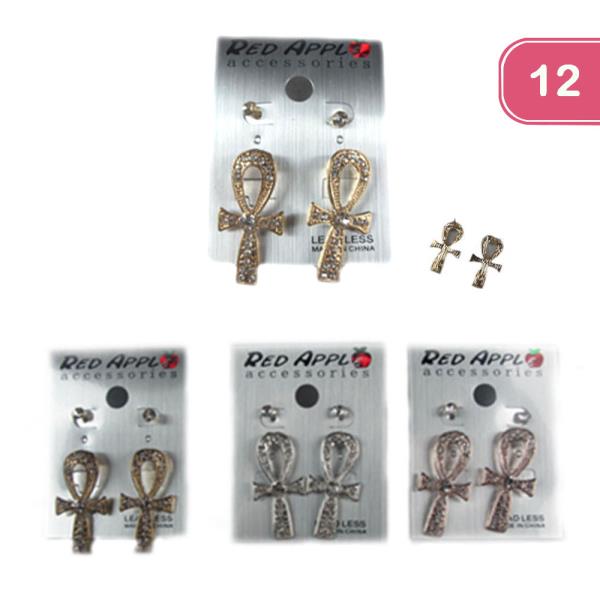Metal Rhinestone Earring (12 Units)