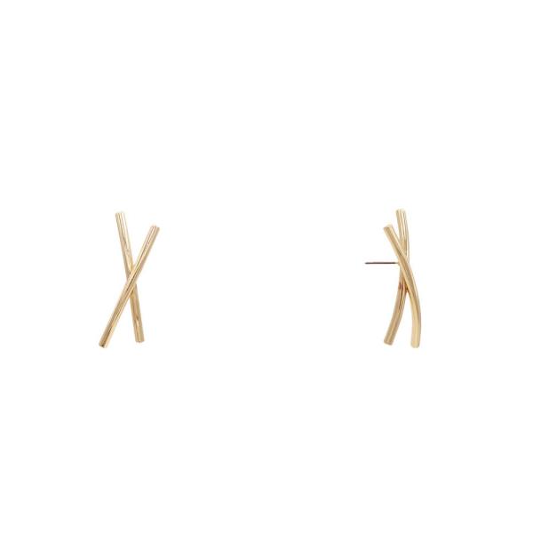 Abstract X Line Stud Earring