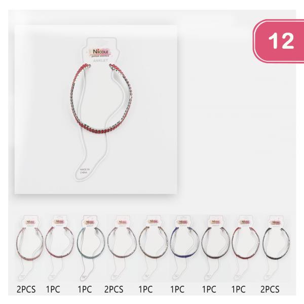 Rhinestone Anklet (12 Units)