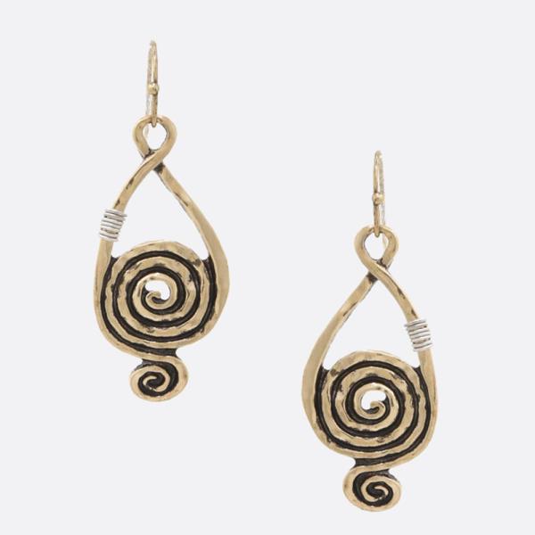 Swirl Metal Dangle Earring