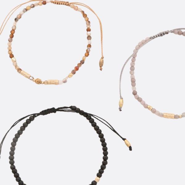 Semi Precious Bead Pull Through Bracelet