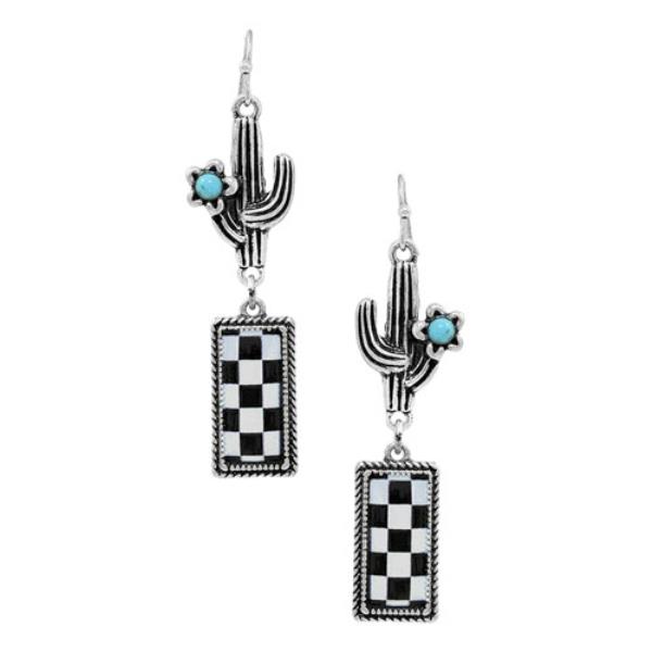 Western Cactus Semi Stone Post Earring