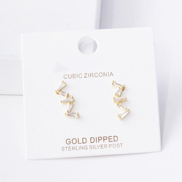 Gold Dipped CZ Post Earring