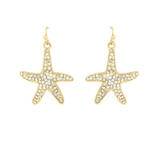 Rhinestone Starfish Dangle Earring