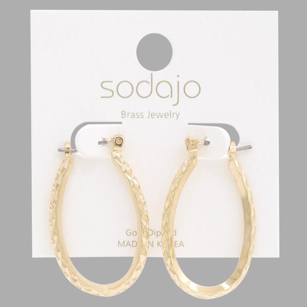 SODAJO Long Teardrop Gold Dipped Earring