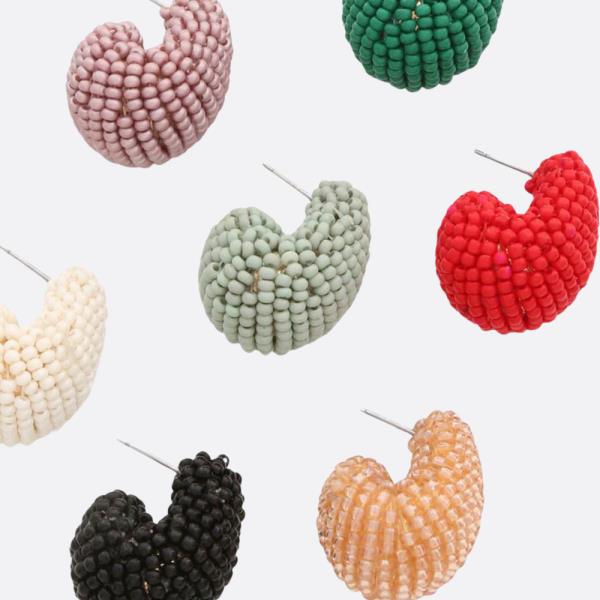 Beaded Puffy Earring