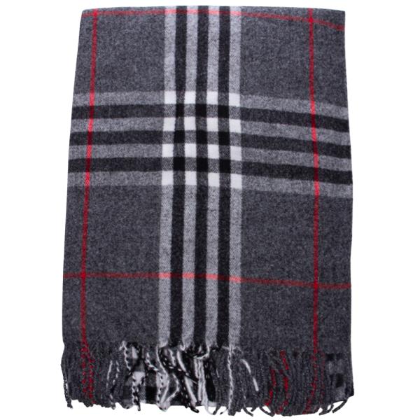 PLAID FRINGE OBLONG SCARF