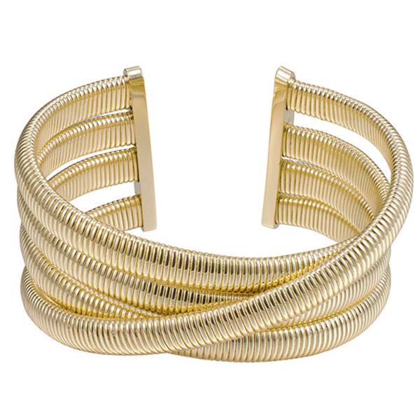 5 Row Flexible Cuff Bangle Bracelet