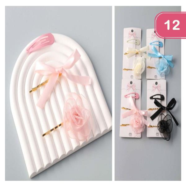 Flower Bow Bobby Snap Set (12 Units)