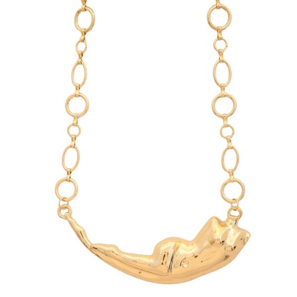 SDJ Organic Shape Metal Necklace