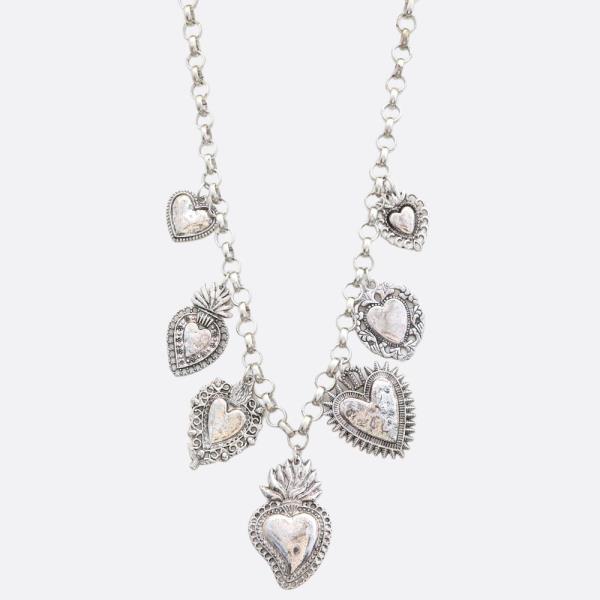 Heart Station Metal Necklace