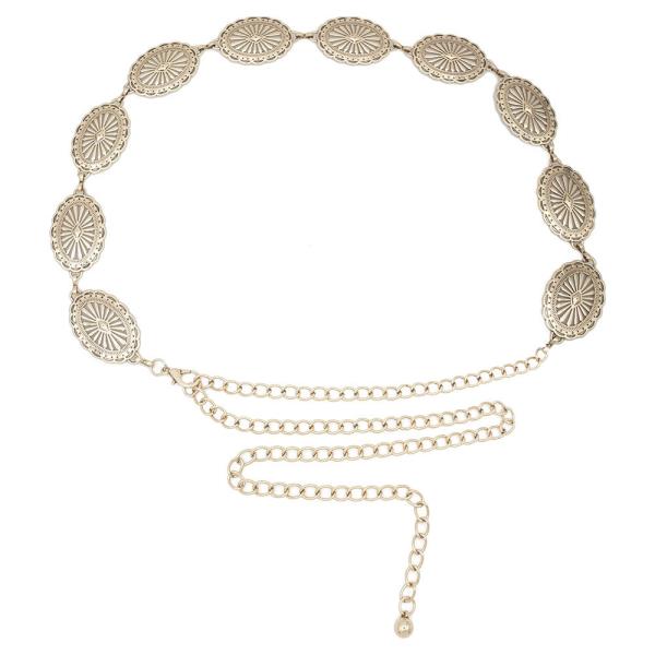 PLUS SOUTH WESTERN OVAL LINKED CONCHO CHAIN BELT