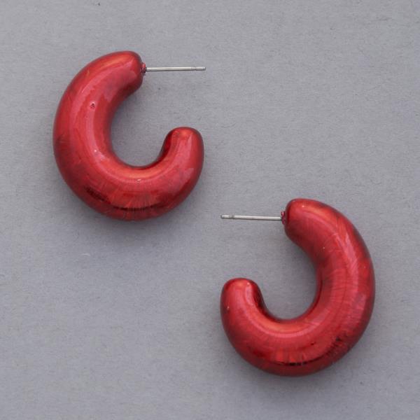 Metallic Pipe Open Oval Earring
