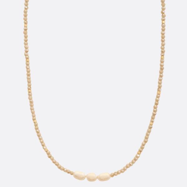 Triple Pearl Bead Necklace