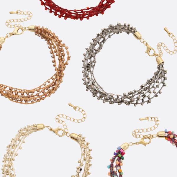 Beaded Thread Layered Bracelet