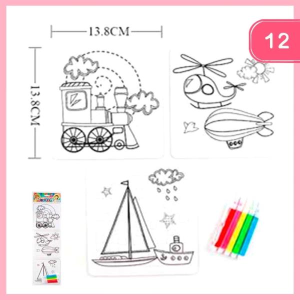 Train Boat Helicopter Canvas (12 Units)