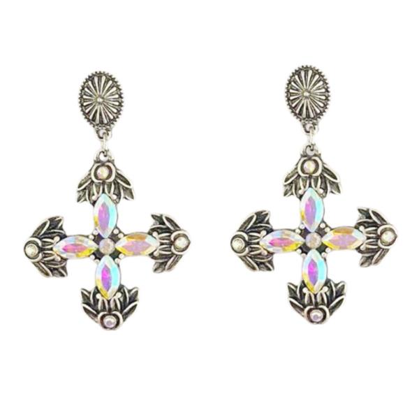 Western Style Cross Dangle Earring