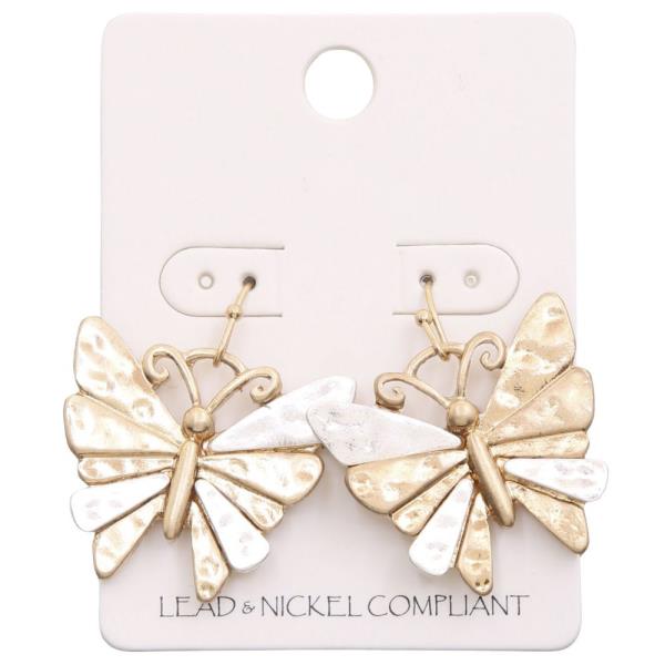 Western Metal Butterfly Dangle Earring