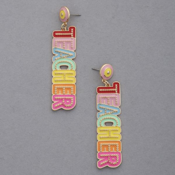 Teacher Epoxy Drop Earring