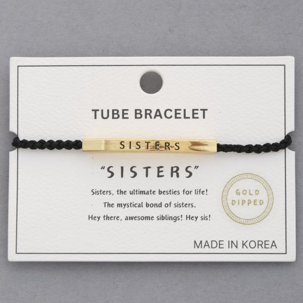 Sisters Tube Gold Dipped Bracelet