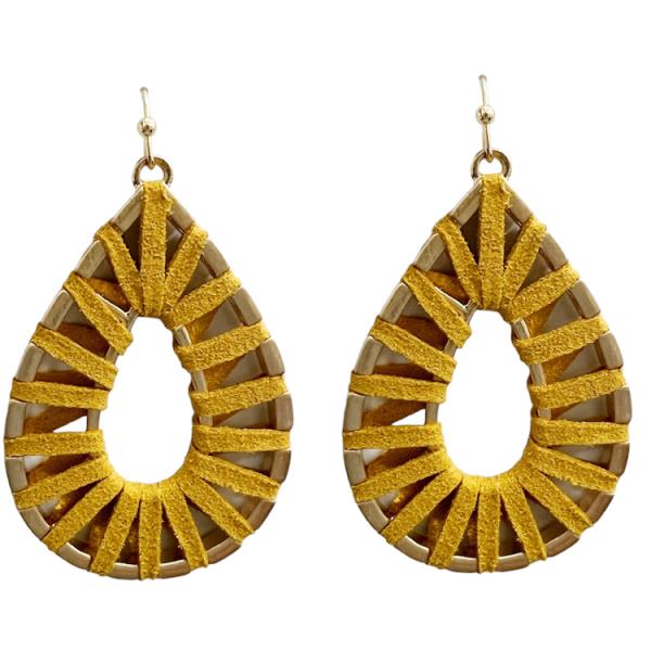 Faux Suede Wrapping Teardrop Dangle Earring