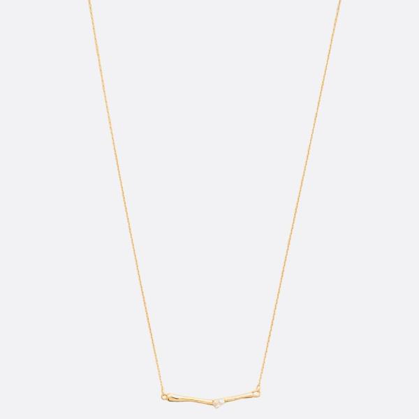 SODAJO Metal Bar CZ Gold Dipped Necklace