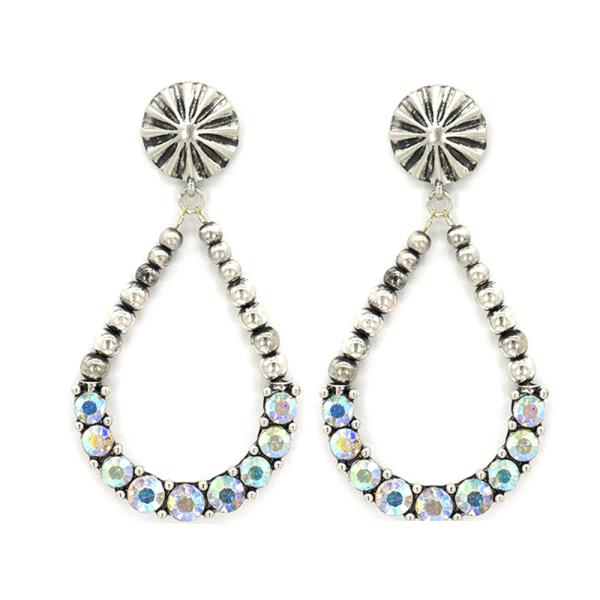 Western Style TQ Teardrop Dangle Earring