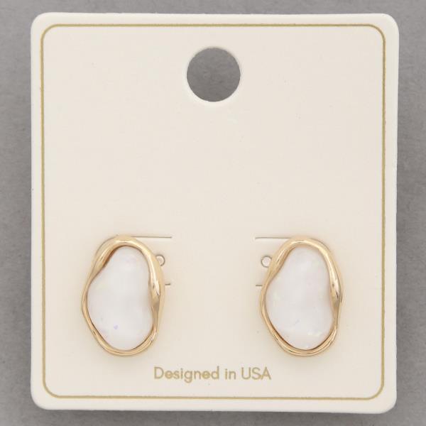 Acrylic Metal Stud Post Earrings