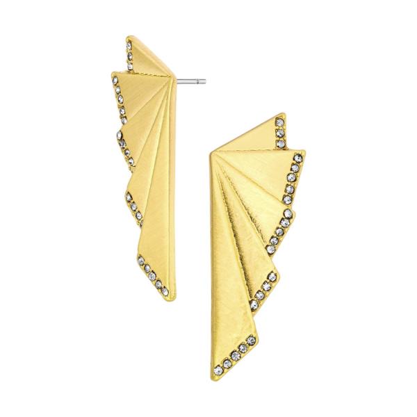 Pave Metal Post Stud Earrings