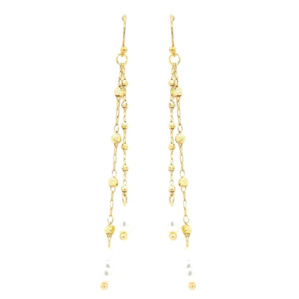 Metal Pearl Drop Dangle Earring