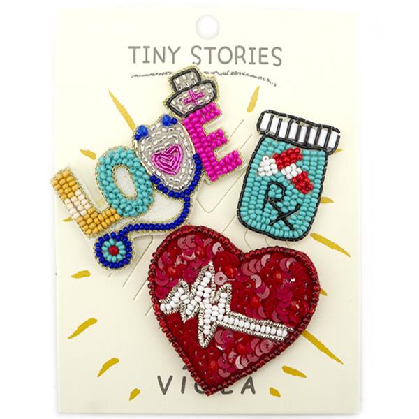 Seed Bead Sequin Nurse Pin