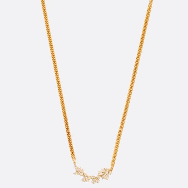 SODAJO Flower Rhinestone Gold Dipped Necklace