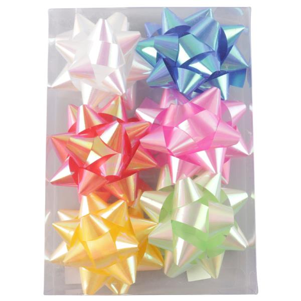 Self Adhesive Star Gift Bow 6 Pc