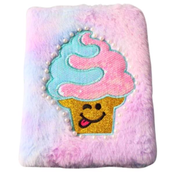 Pearl Bead Ice Cream Plush Notebook