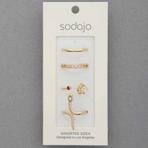 SODAJO Snake Assorted Metal Ring Set