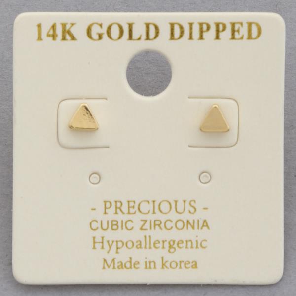14K Gold Dipped Triangle Stud Earring