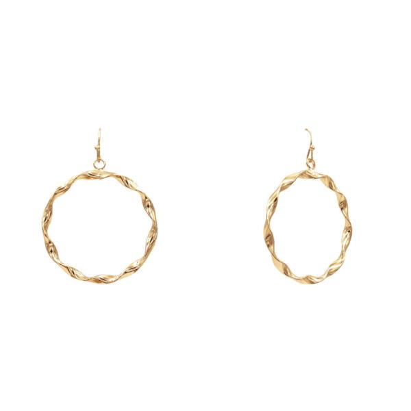 Twist Round Metal Dangle Earring