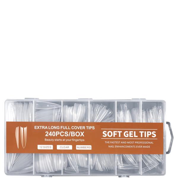 Extra Long Full Cover Soft Gel Nail Tips 240Pcs