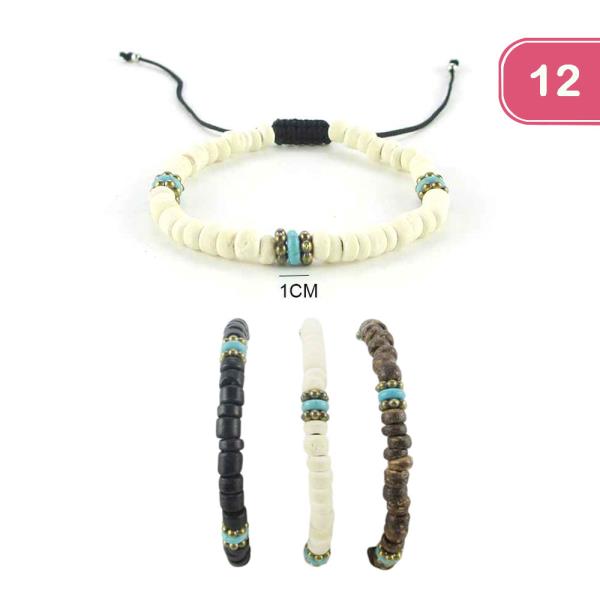 Beaded Adjustable Bracelet (12 Units)
