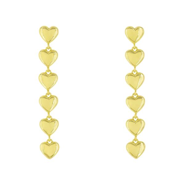 Metal Heart Drop Earring