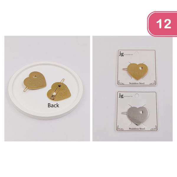 I Love You Heart Hair Pin (12 Units)