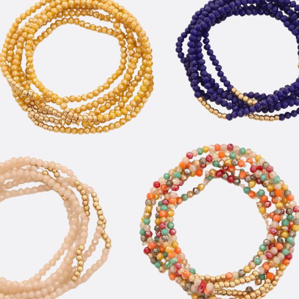 Seed Bead Stretch Bracelet Set