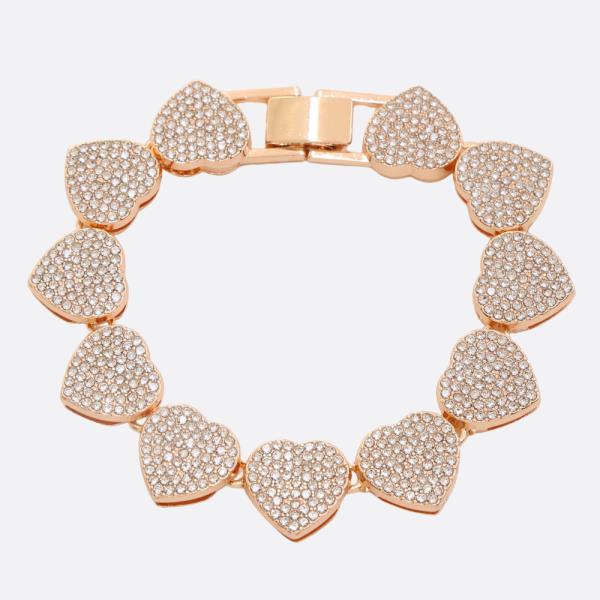 Rhinestone Heart Bracelet