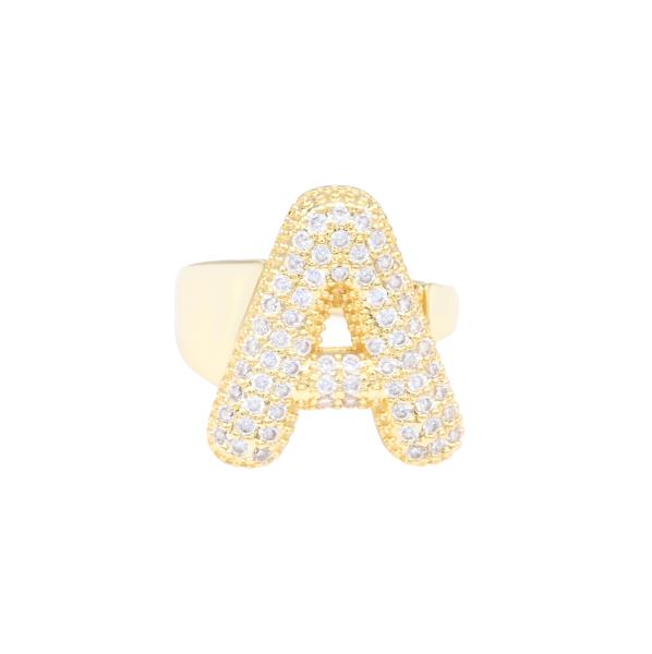 Micro Pave Cubic Zirconia Initial Ring